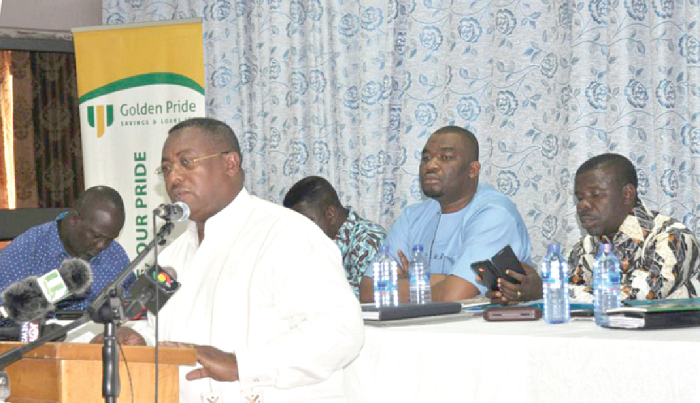  Mr Prince William Ankrah, General Secretary, GMWU, addressing members at the opening session of the union’s National Executive Council meeting in Kumasi